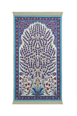 Bursa Ipek | Turquoise Bamboo Carpet Prayer Rug - TryAladdin