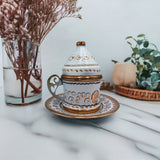 Lavina | Copper Turkish Coffee Cup with Lid Erzincan Design - TryAladdin