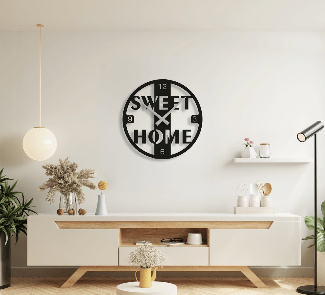 NR Dizayn | Sweet Home Metal Wall Clock - TryAladdin