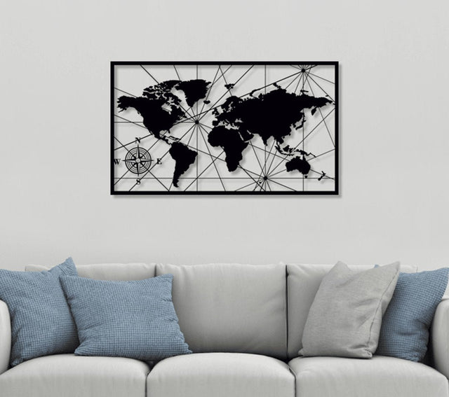 NR Dizayn | World Map Metal Wall Art - TryAladdin