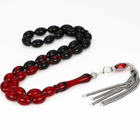 Tesbihevim | Fire Amber Tasbih with Silver Tassel - TryAladdin